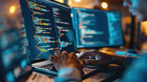 Código abstracto en pantalla