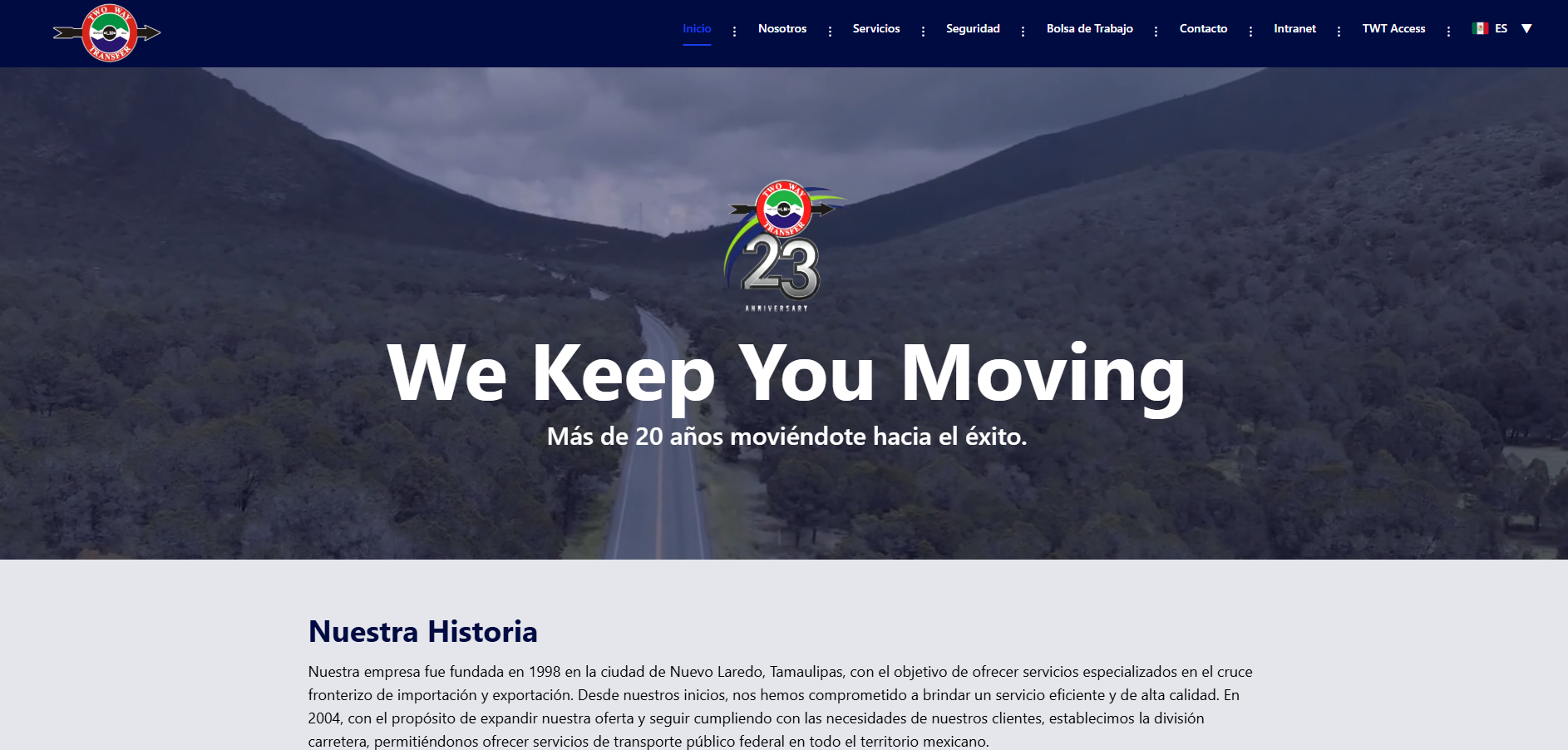 Sitio web corporativo de Two Way Transfer